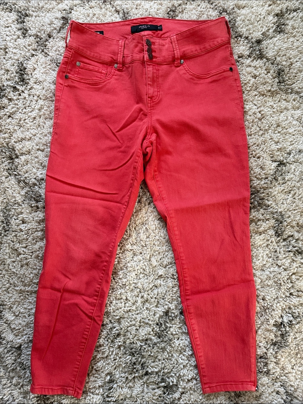 Torrid Coral Skinny High-Rise Jeans